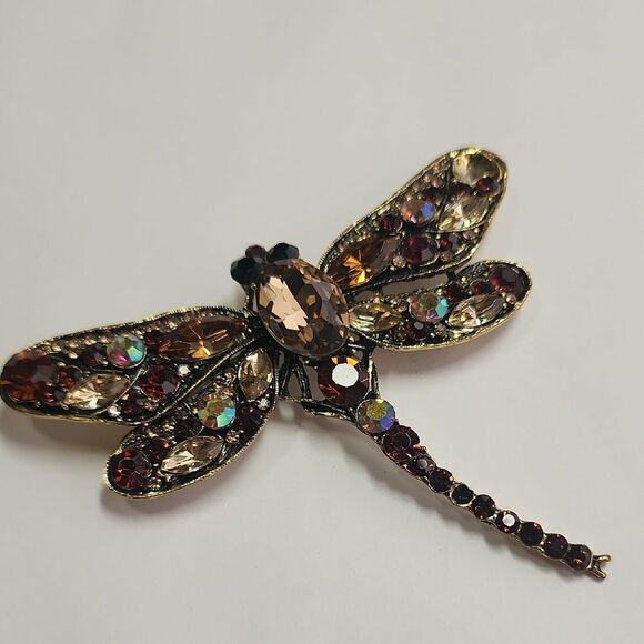 Multicolor Dragonfly Brooch - Picture 1 of 6
